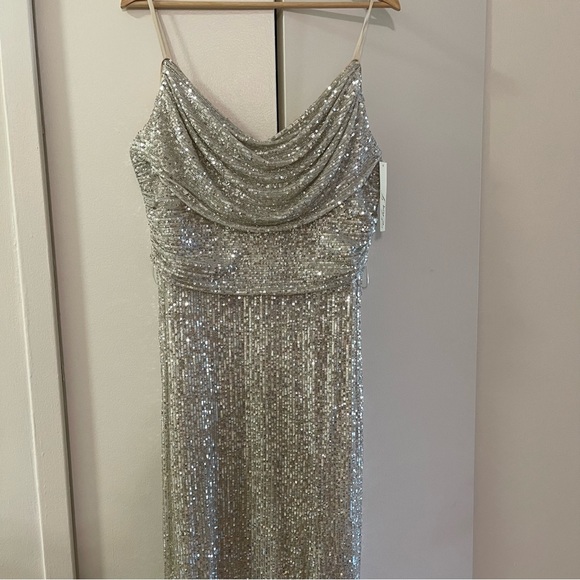 Eliza J long champagne sequin dress. - Picture 5 of 17